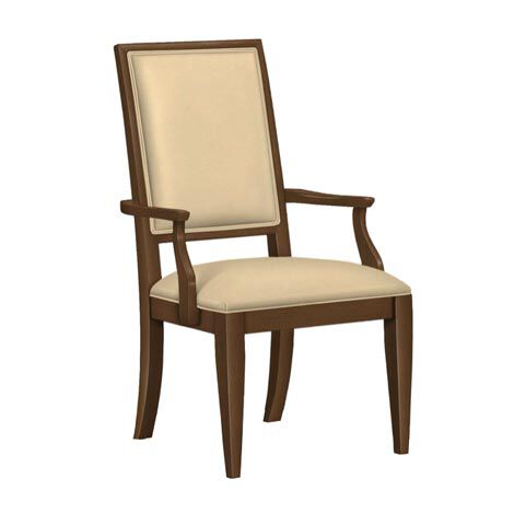 Hayden Leather Dining Armchair: Square Back, Tapered Leg image