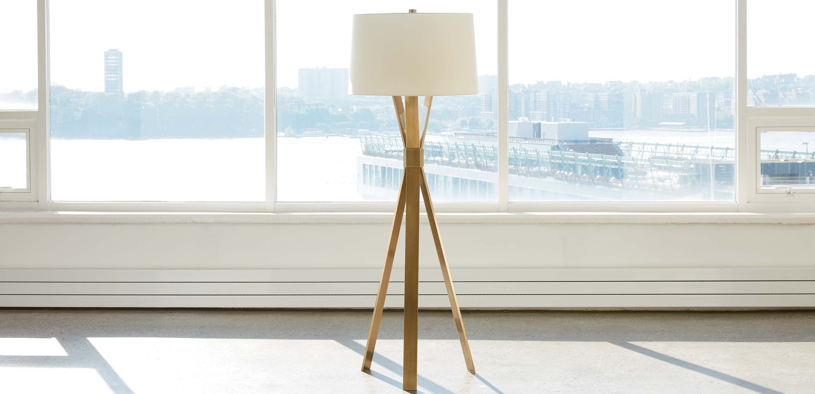 Tomas Brass Floor Lamps Brushed Nickel Floor Lamp Ethan Allen