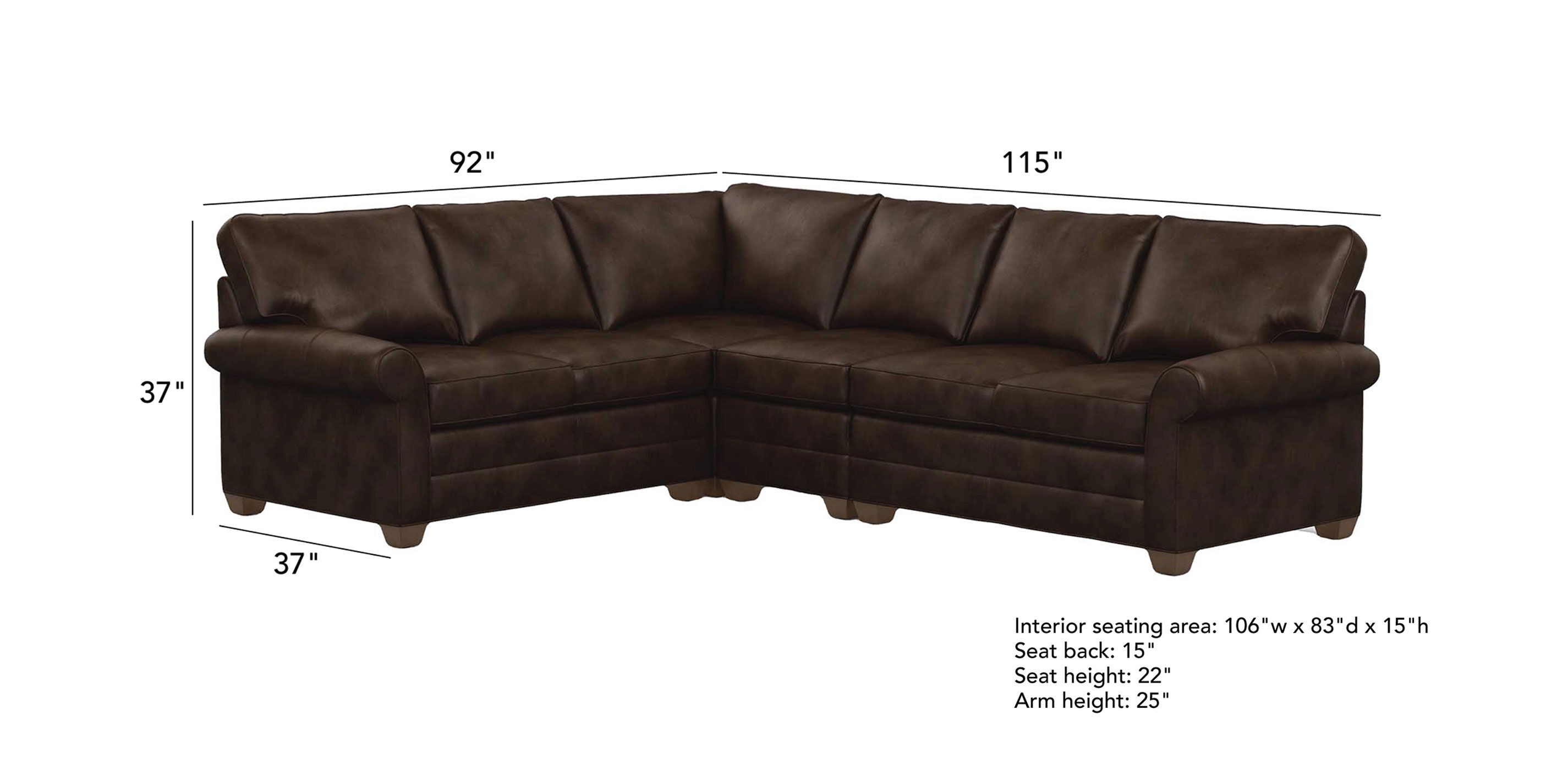 Four Piece Leather Sectional, Quick Ship Sectionals Ethan Allen