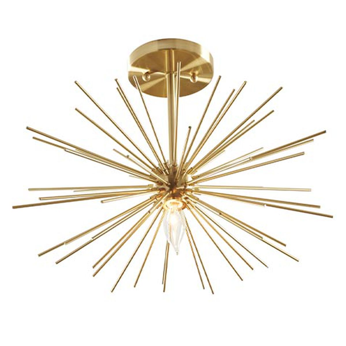 Starburst Brass Semi-Flush Ceiling Light