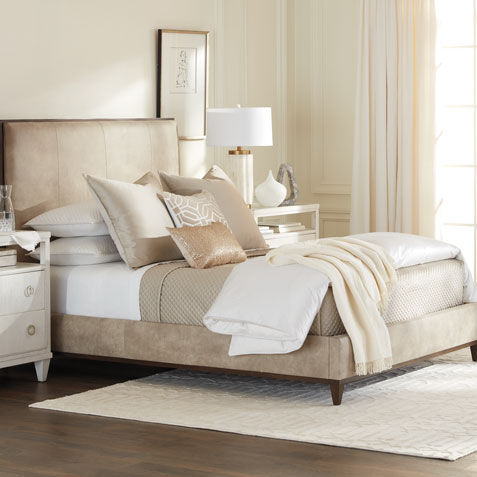 Ethan allen deals leather bed