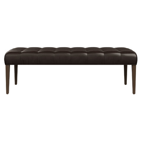 Harbor Leather Wood-Base Cocktail Bench image