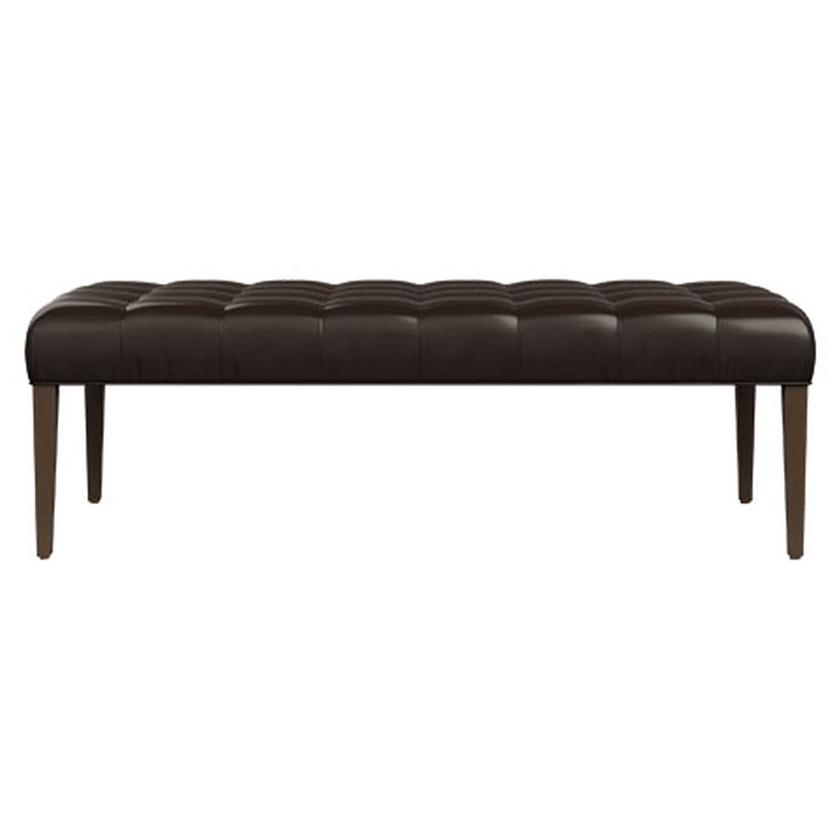 Harbor Leather Wood-Base Cocktail Bench