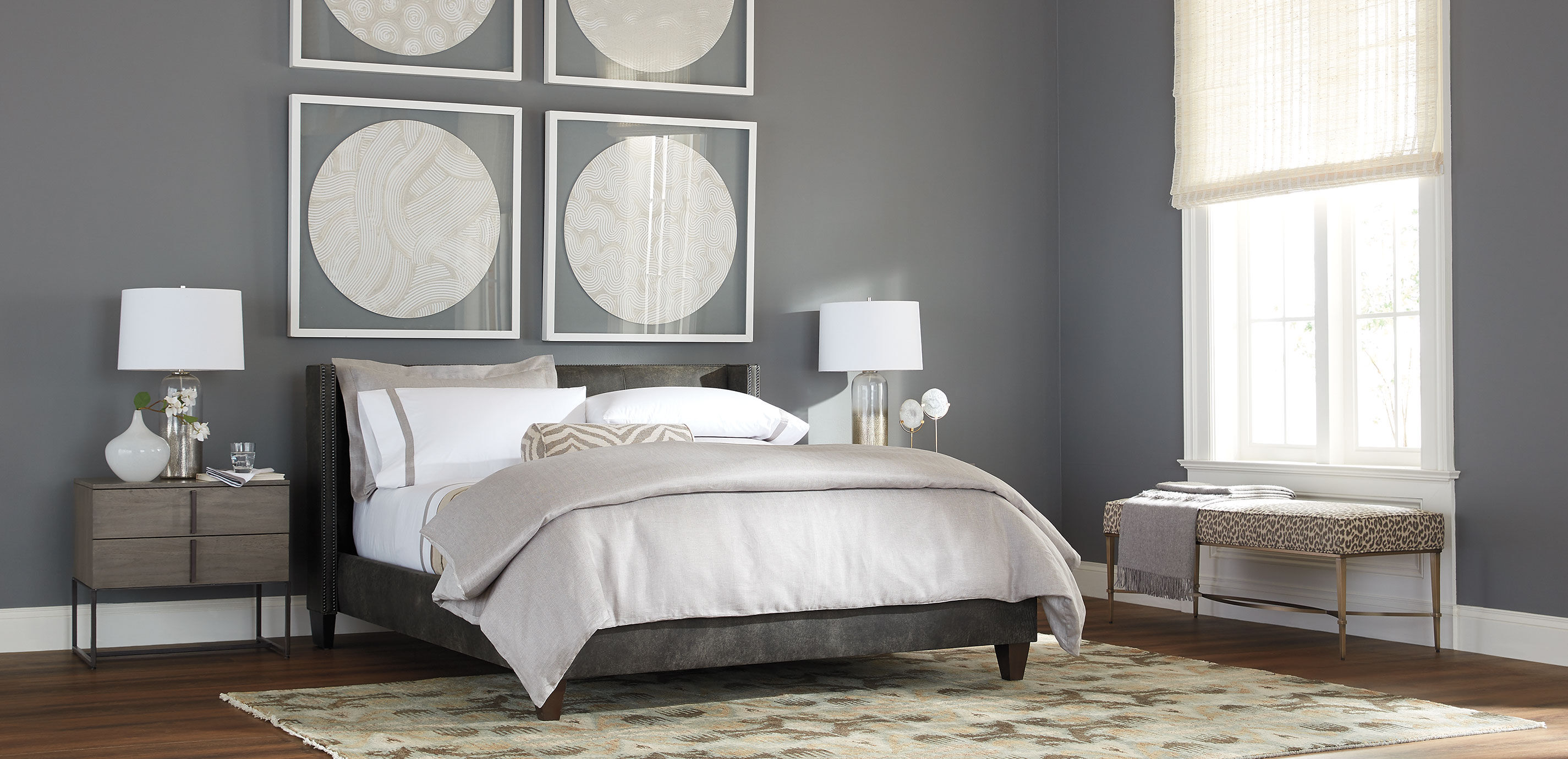Ethan allen deals leather bed