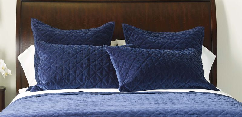 Gresham Navy Velvet Sham BEDDING Ethan Allen