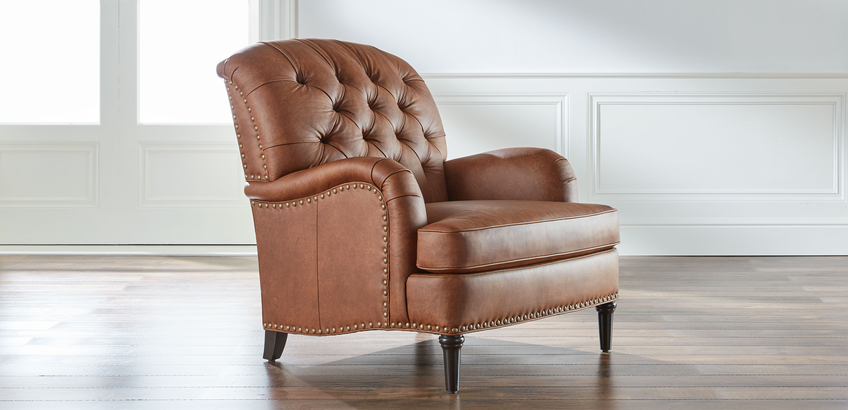 Ethan allen leather club store chair