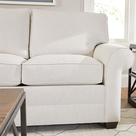 Bennett Roll-Arm Two-Seat Sofa in Blue/Brown/Coral, 78