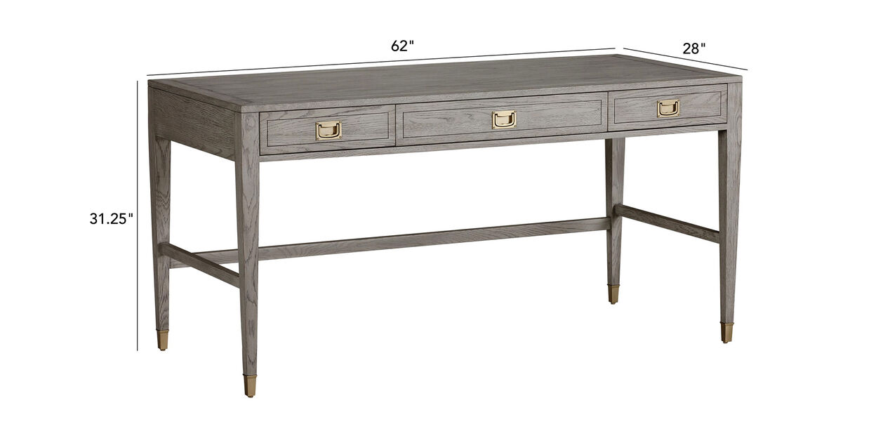 Three Drawer Desk Simple Wooden Desk Ethan Allen