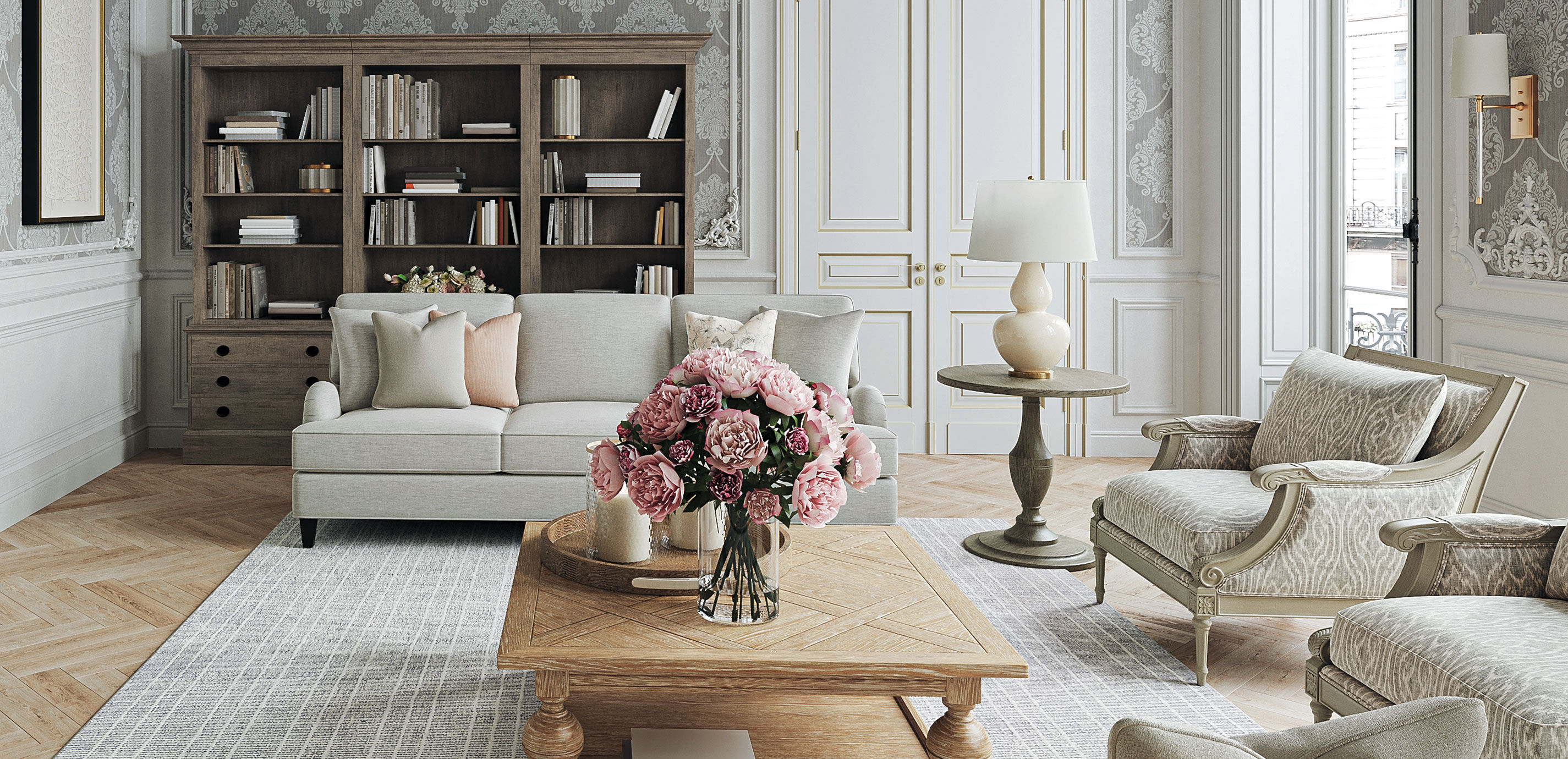 Villa Triple File Bookcase_2