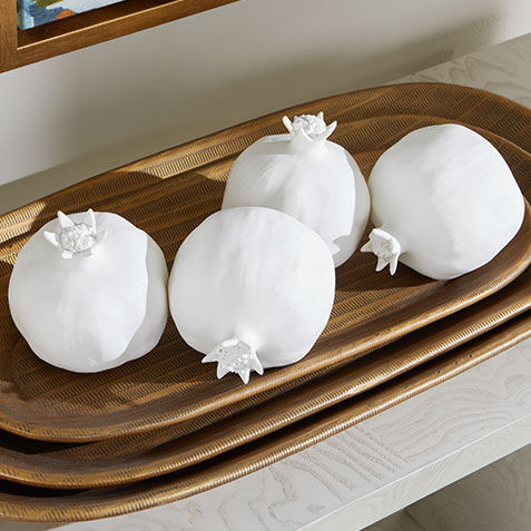 Matte White Pomegranate Sculpture Product Tile Hover Image 431720