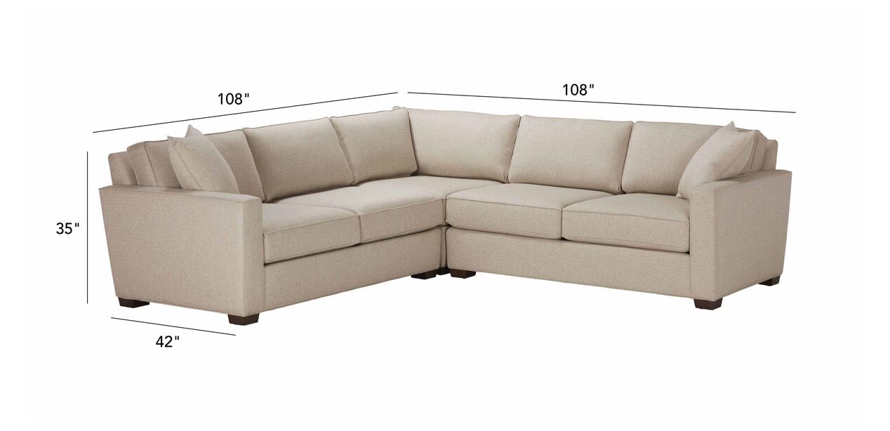 Spencer Three Piece Track Arm Sectional