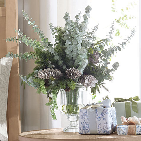Evergreen & Eucalyptus Holiday Centerpiece Product Tile Hover Image 443764   GRN