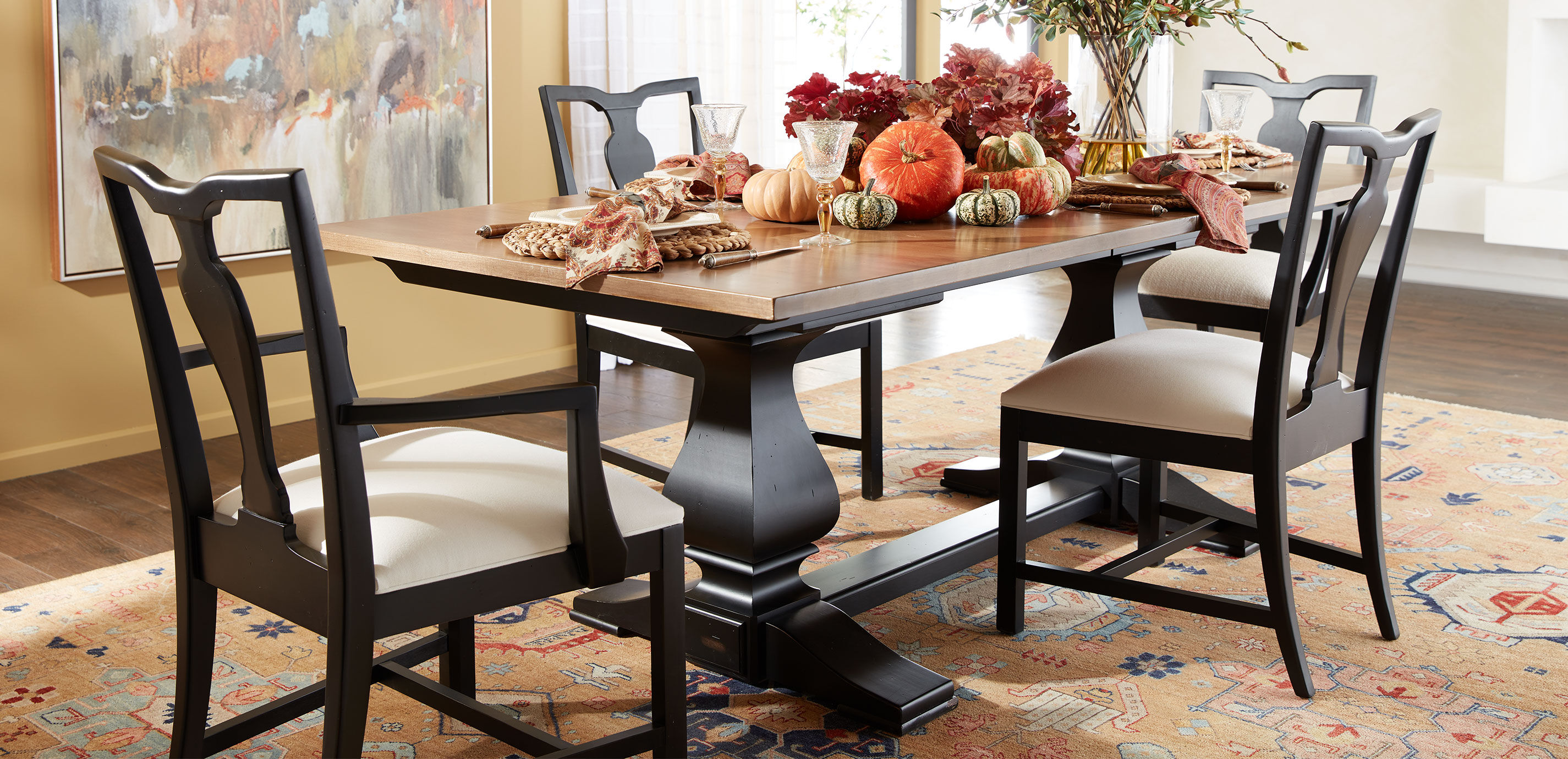 Maddox Dining Armchair: Splat Back, Fabric Seat | Ethan Allen