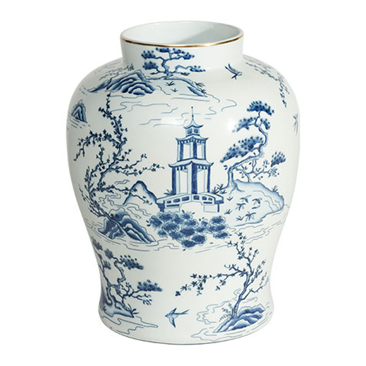 Chinoiserie Scene Porcelain Vase