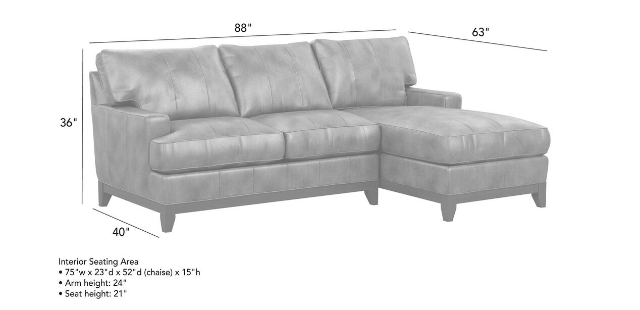 Arcata TwoPiece Leather Sectional Ethan Allen