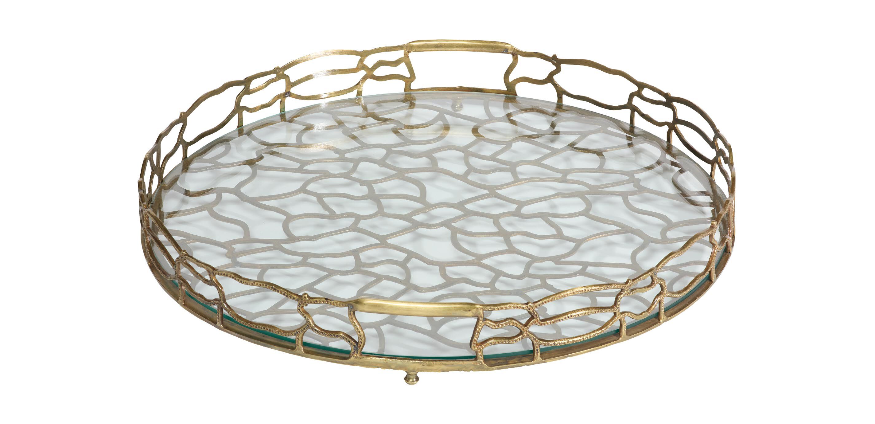 Round Brass Coral Tray_1