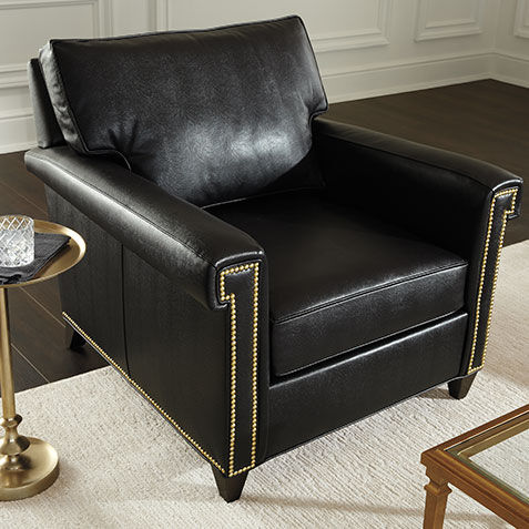 Hughes Leather Lounge Chair Product Tile Hover Image 722432