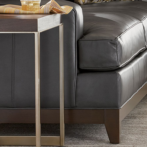 Arcata Leather Three-Seat Sofa 87" 
