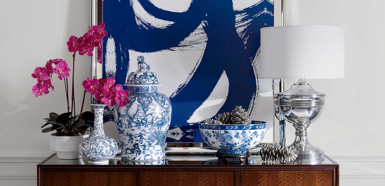 Blue and White Porcelain Vase Vases Ethan Allen