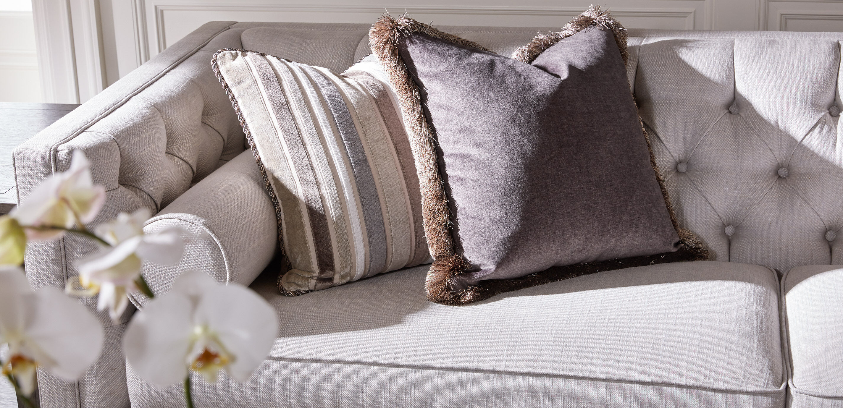 Velvet sales stripe pillow
