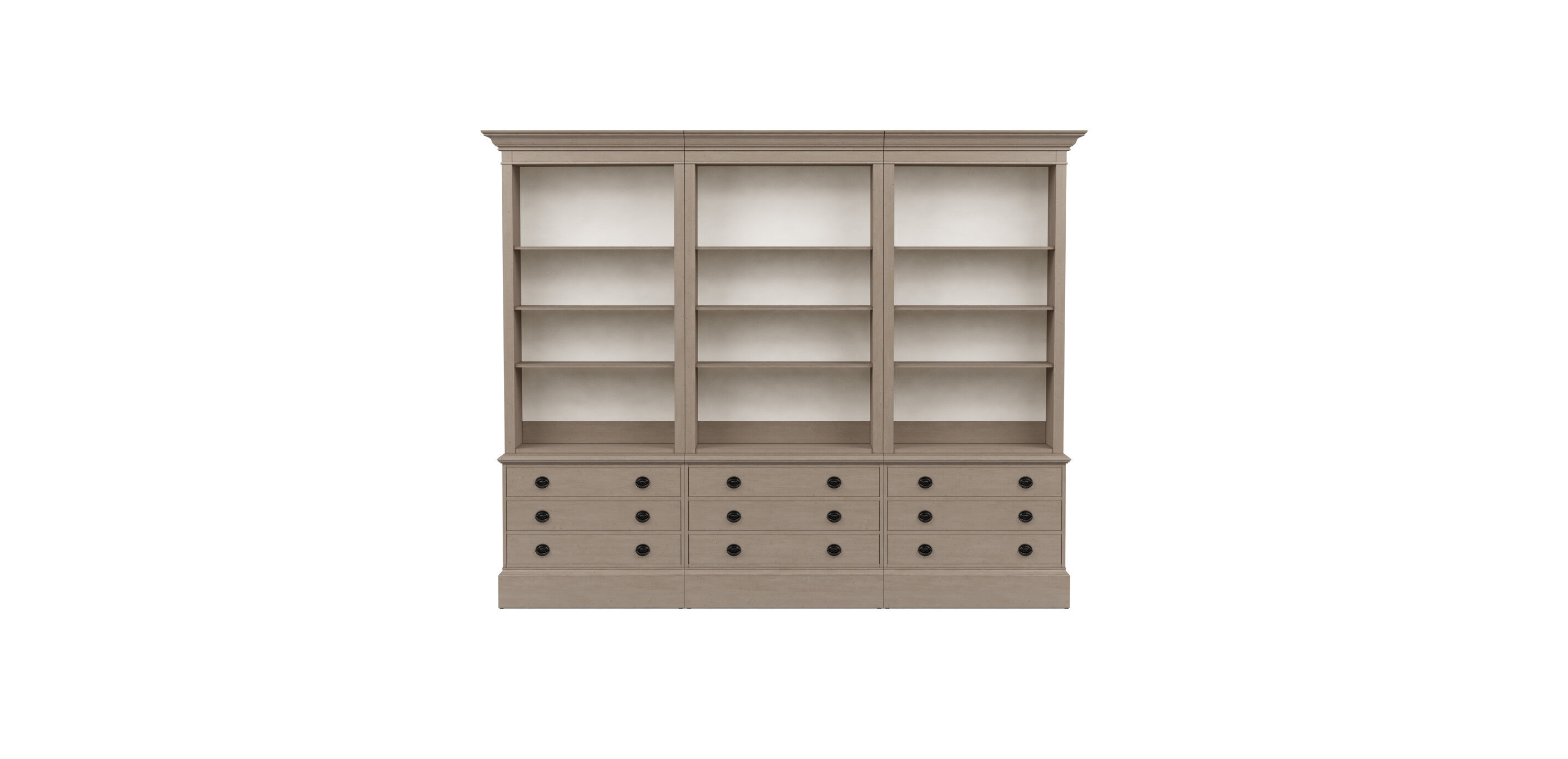 Villa Triple File Bookcase
