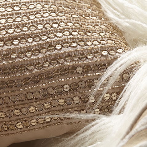 Sequined Pillow, Taupe Product Tile Hover Image 065686   TAU