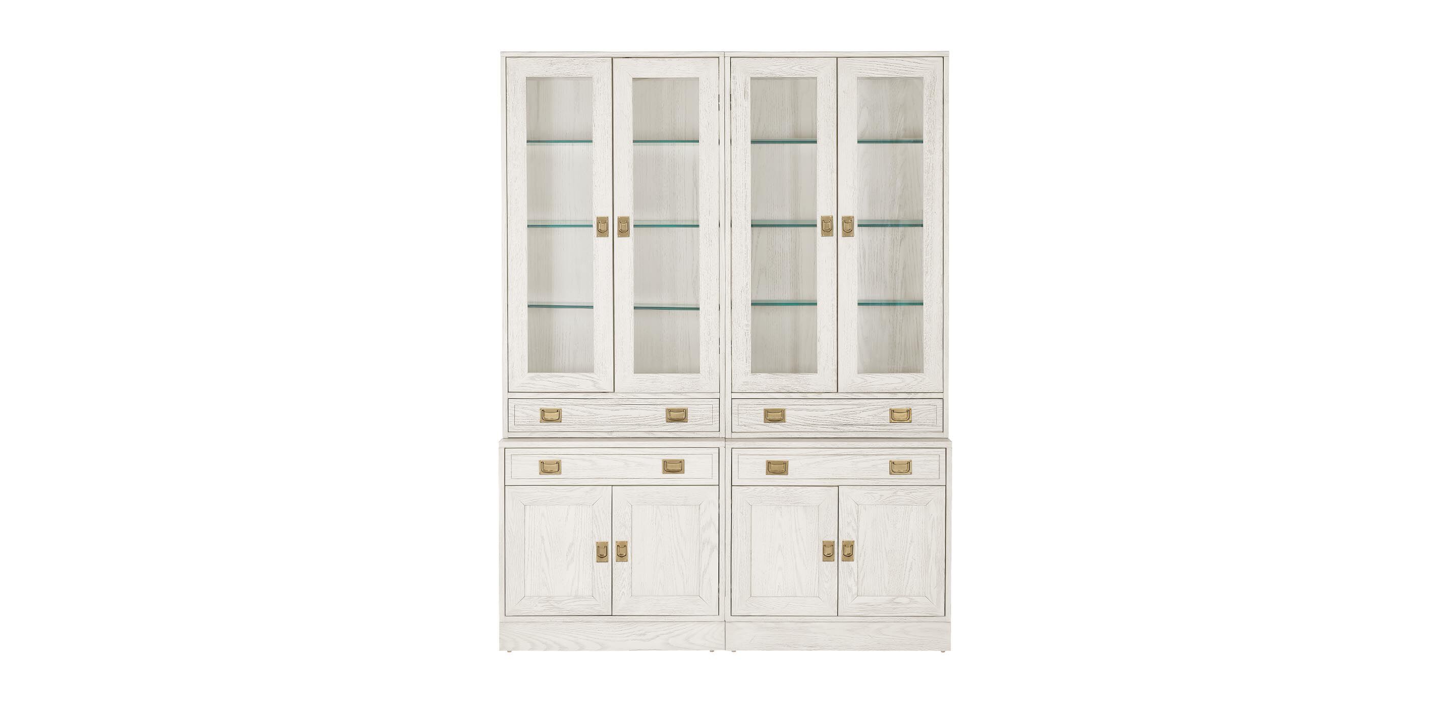 Callum Double Bookcase, Glass Doors