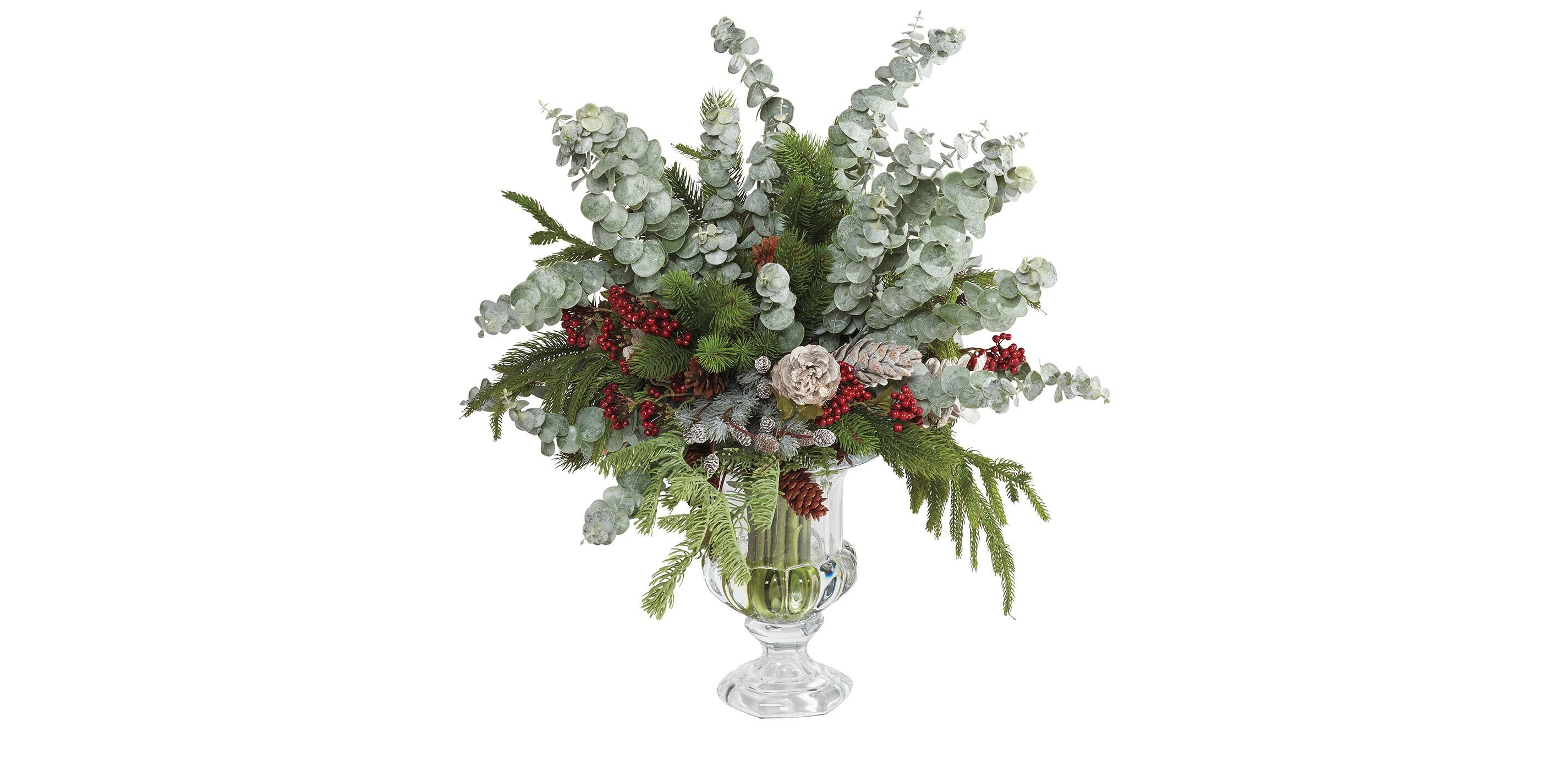 Evergreen & Eucalyptus Holiday Centerpiece_1