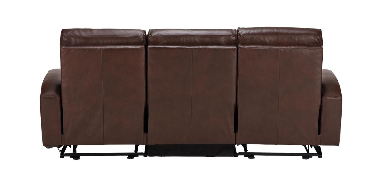 Conover Scoop-Arm Leather Wall Recliner Sofa