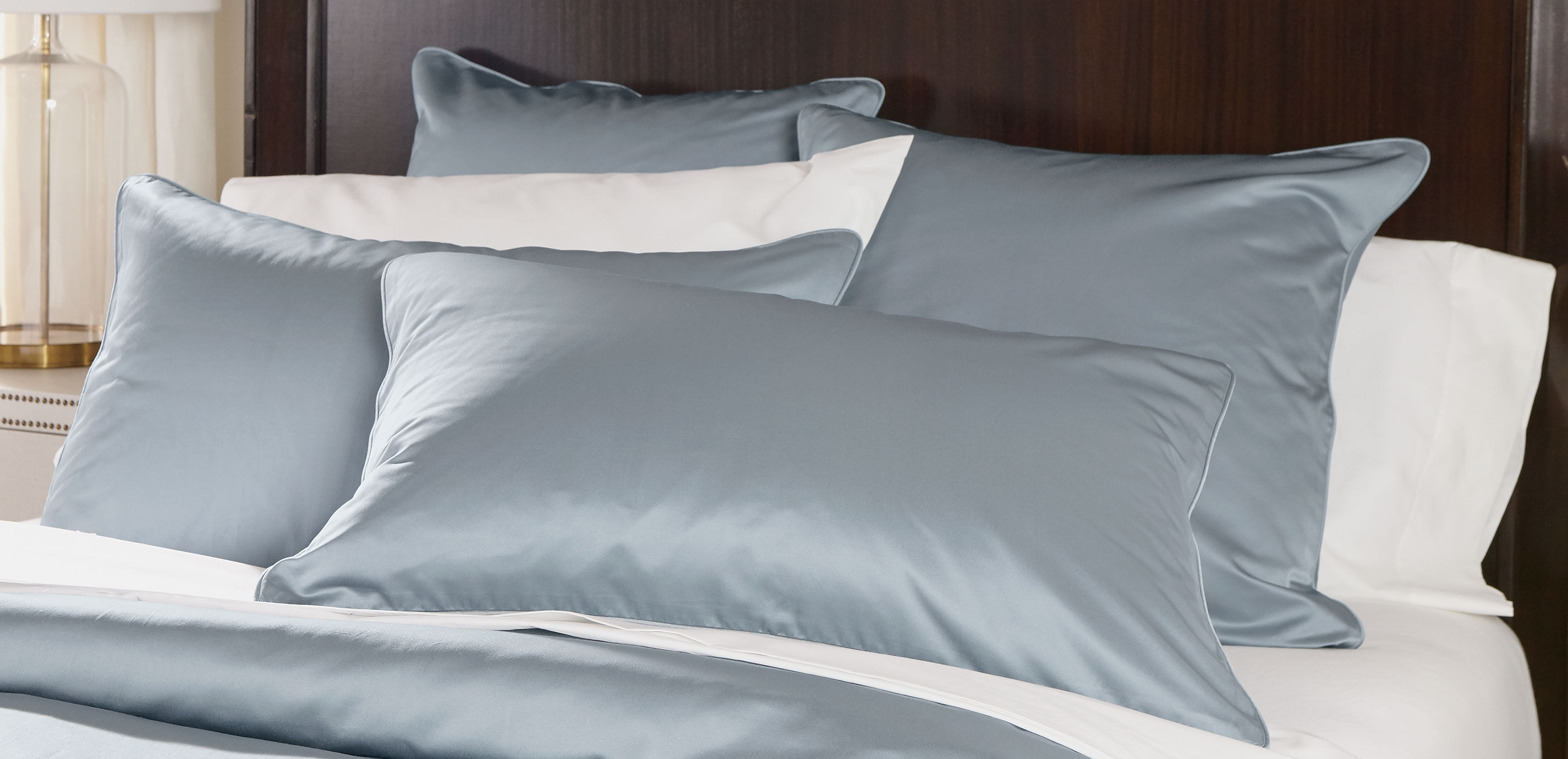 Salena Solid Duvet Cover and Shams, Mist Blue_2