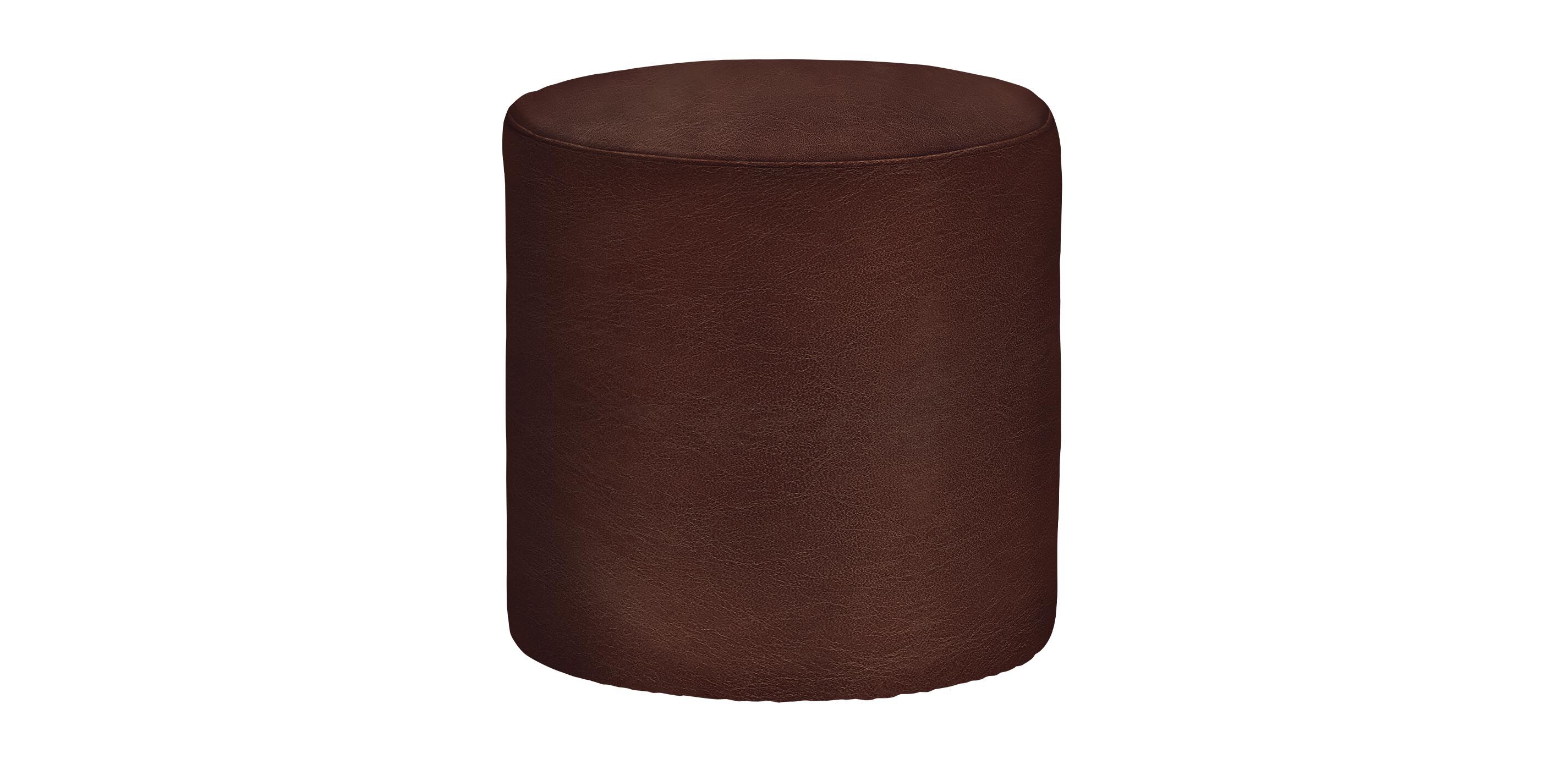 Alba Leather Cylinder Accent Ottoman