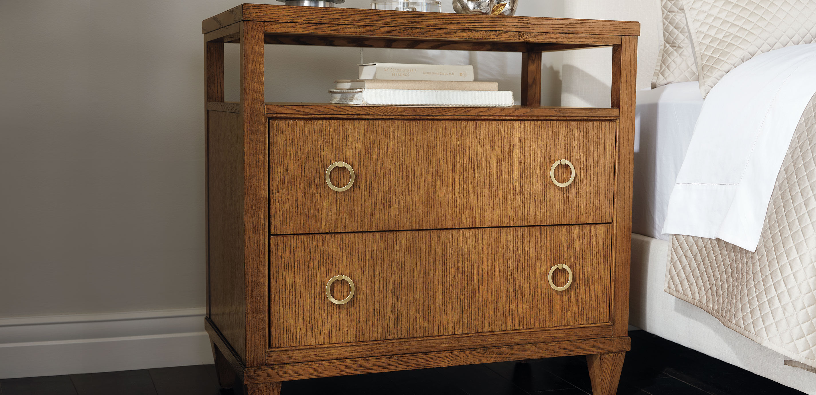 Heston Oak Glass-Top Night Table_8