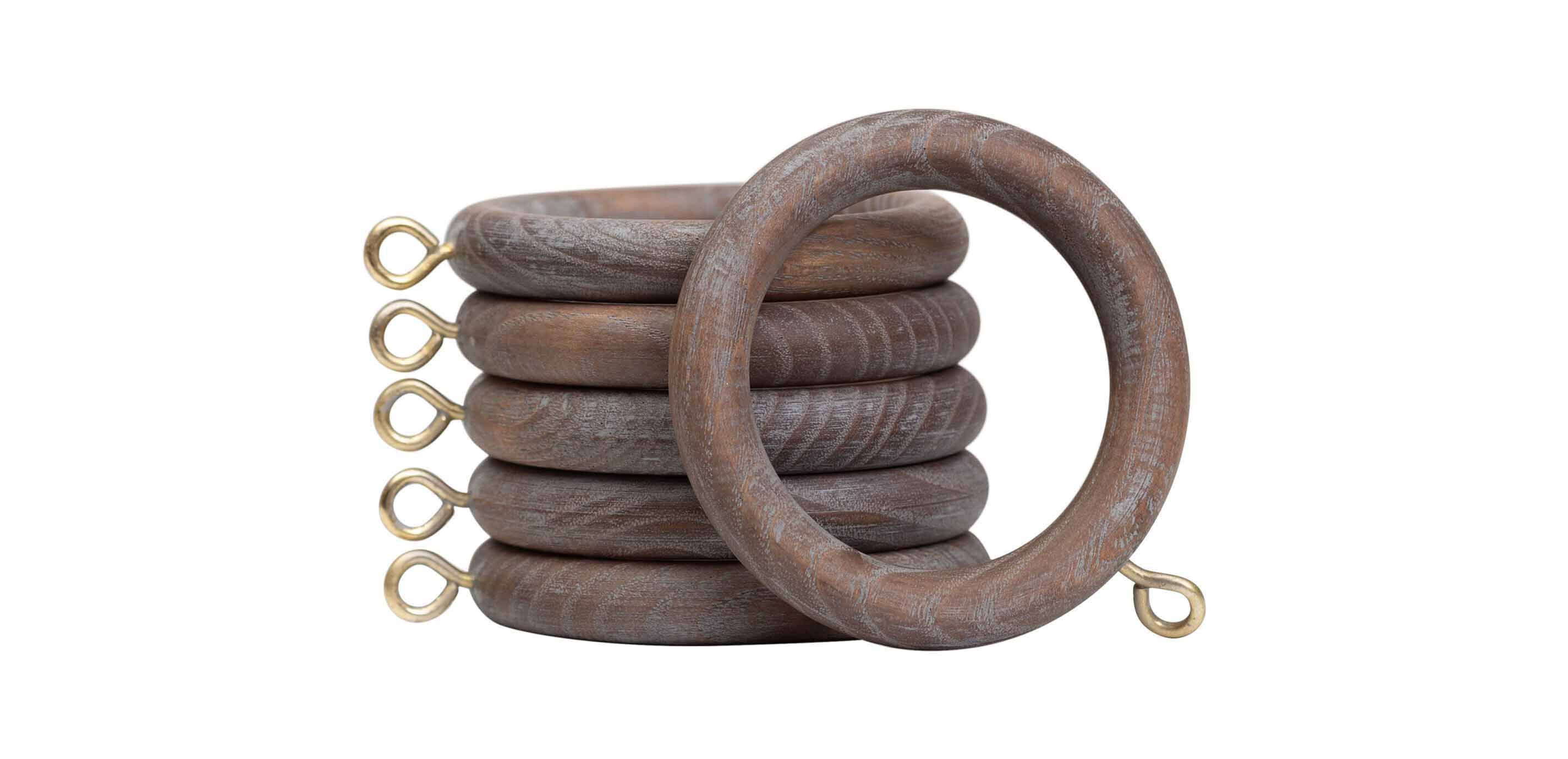 Distressed Wood Drapery Rings