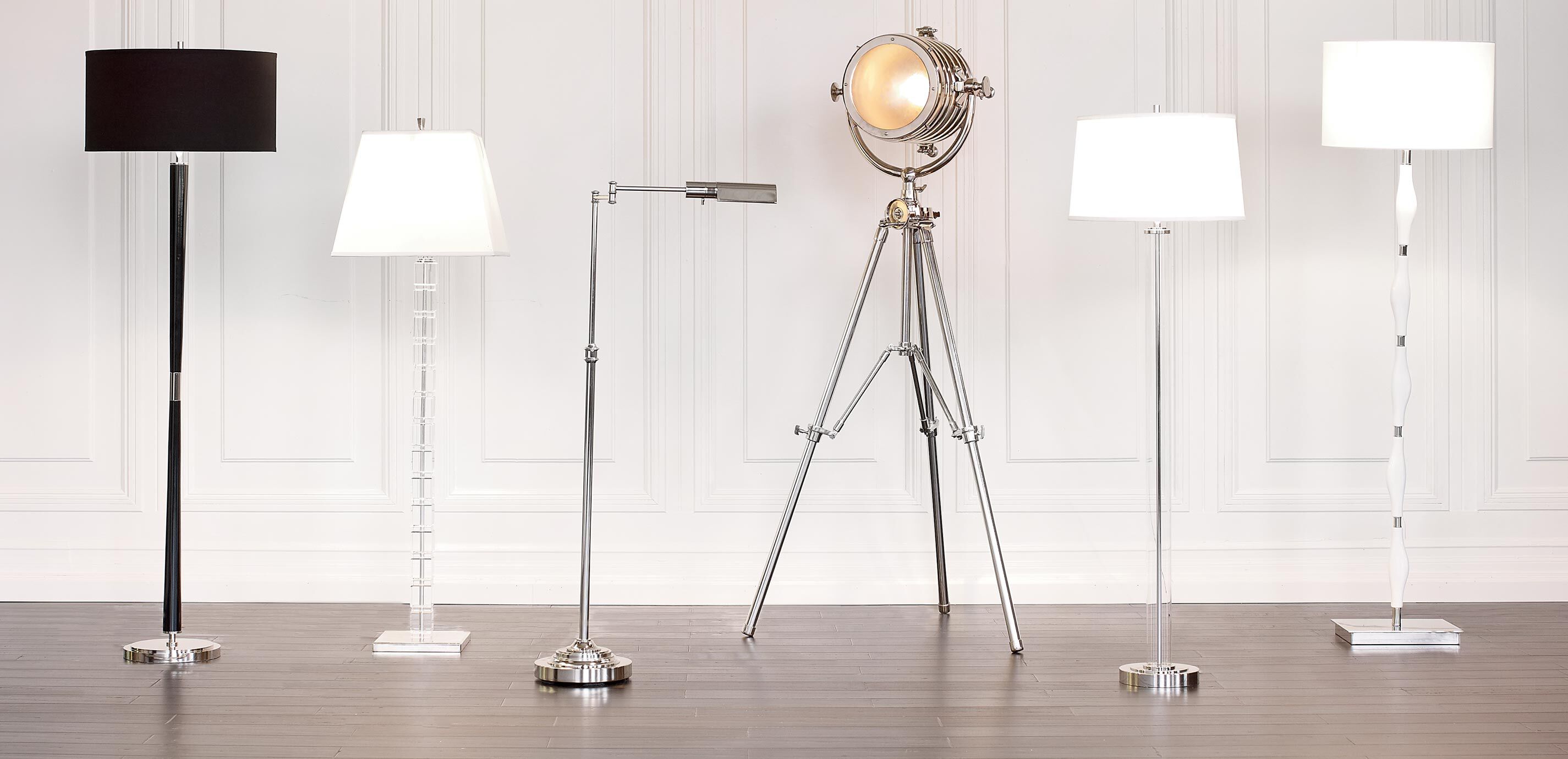 Delavan tripod floor lamp clear cheap