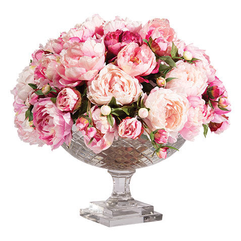 Peonies in Cut Glass Bowl image