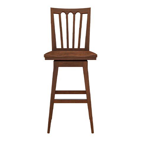 Benham Swivel Barstool, Wood Seat image