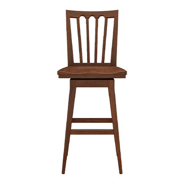 Benham Swivel Barstool, Wood Seat