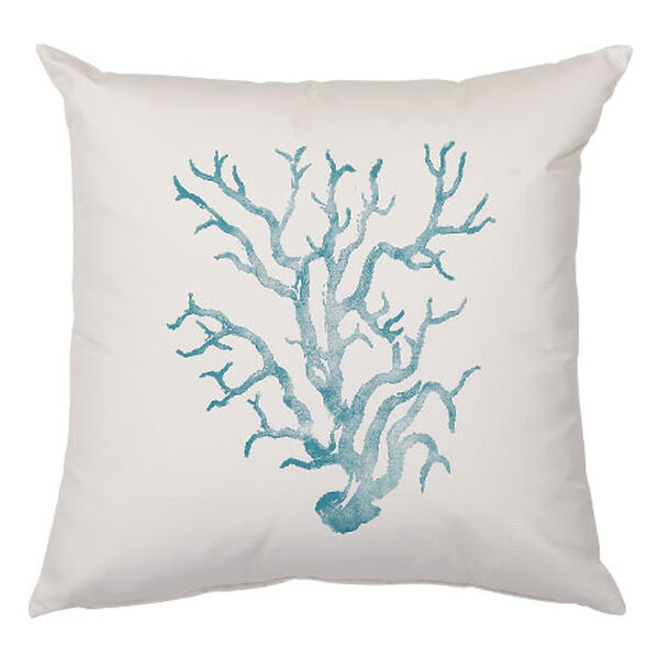 Aqua Coral Outdoor Pillow