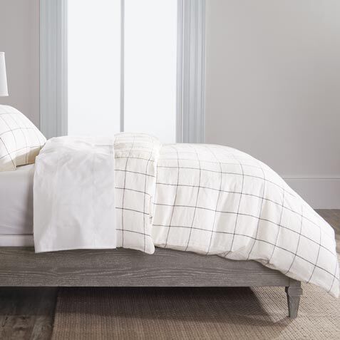 Linen Windowpane Duvet Cover image 031995