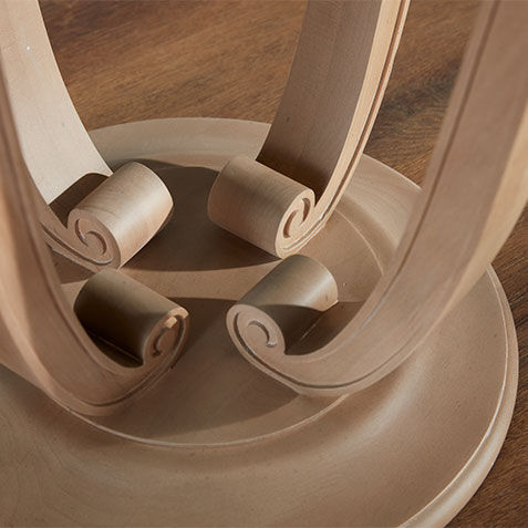 Camille Round Glass-Top Scroll-Base End Table Product Tile Hover Image 238052