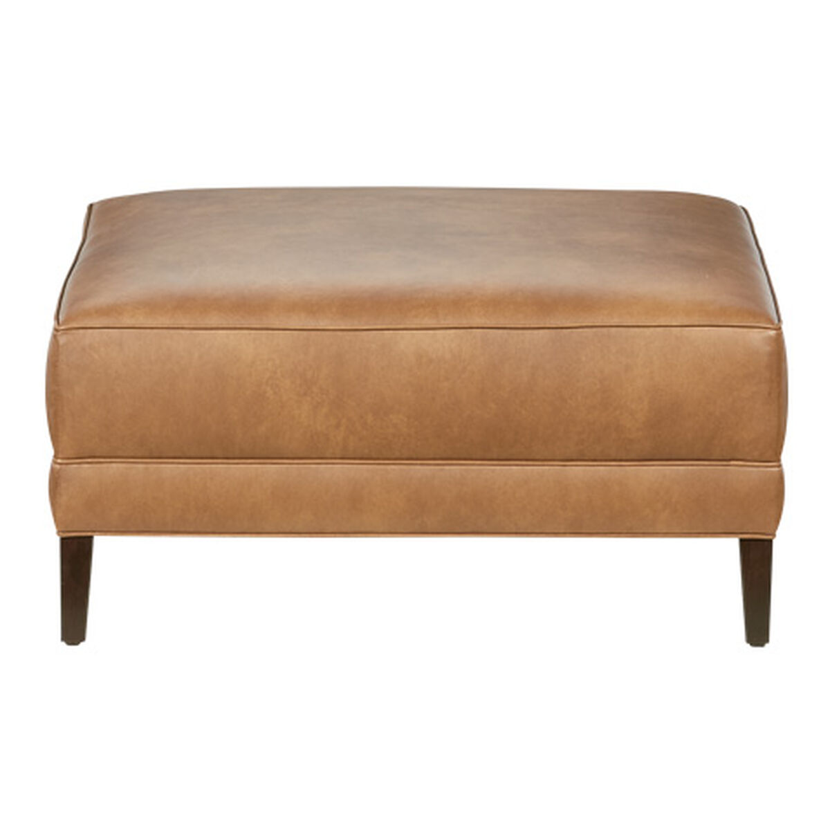 Nassau Leather Square Ottoman