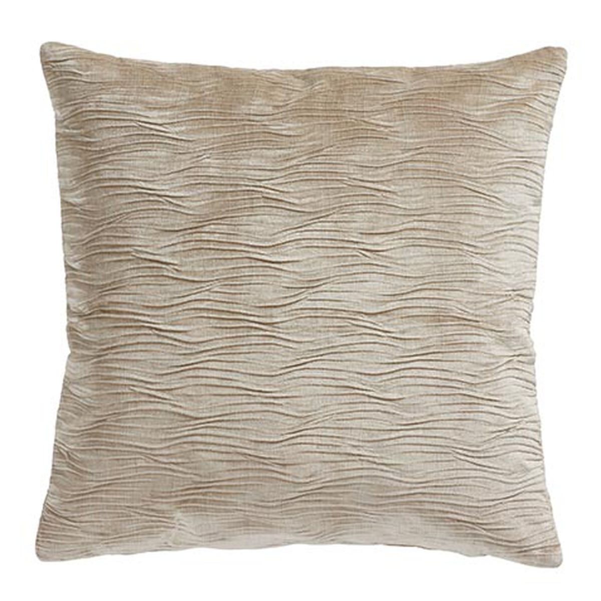 Beige Pleated Velvet Pillow