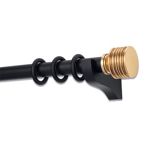 Drapery Hardware Set with Metallic Stacked End Cap Finial image