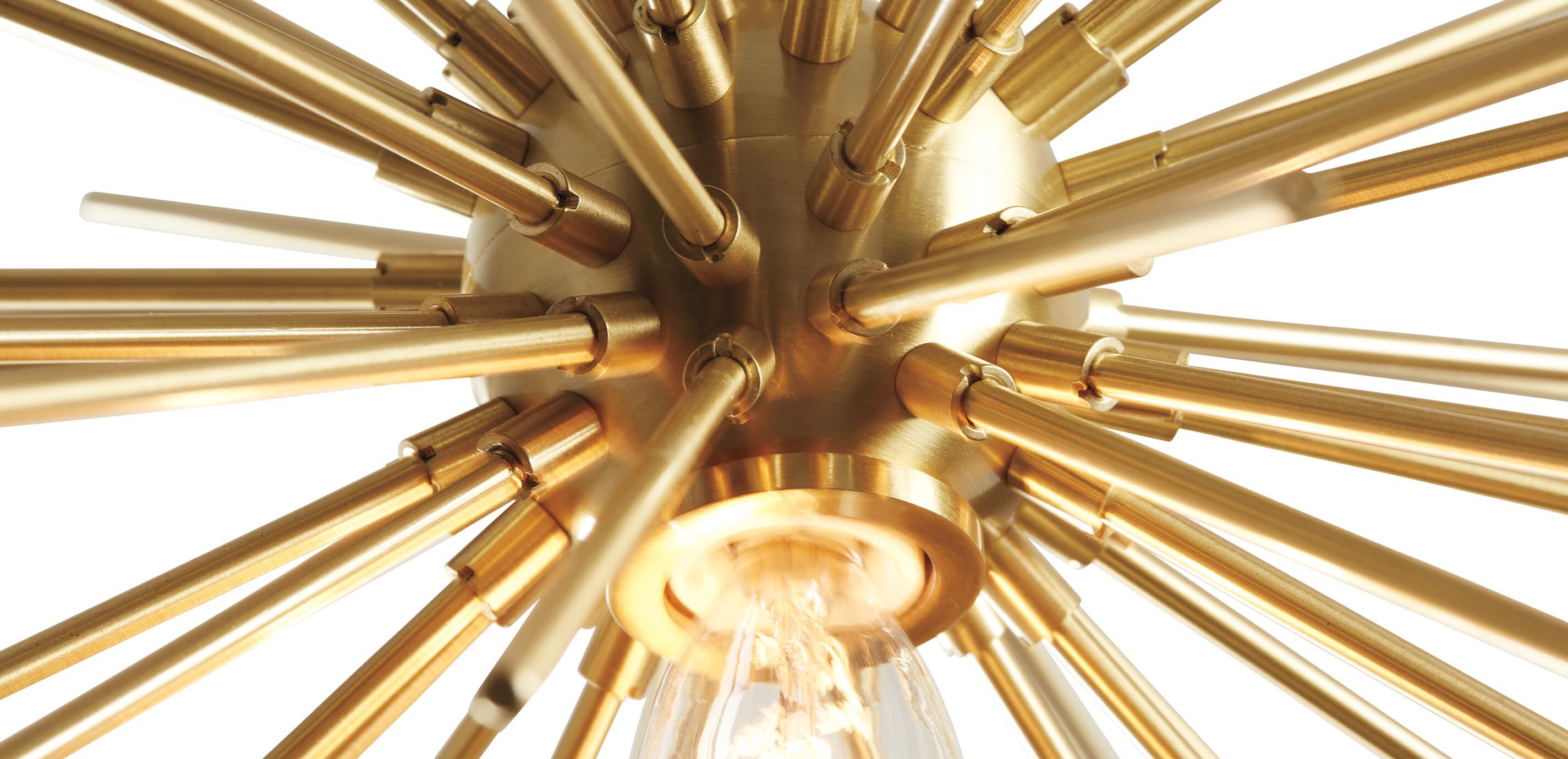 Starburst Brass Semi-Flush Ceiling Light_5