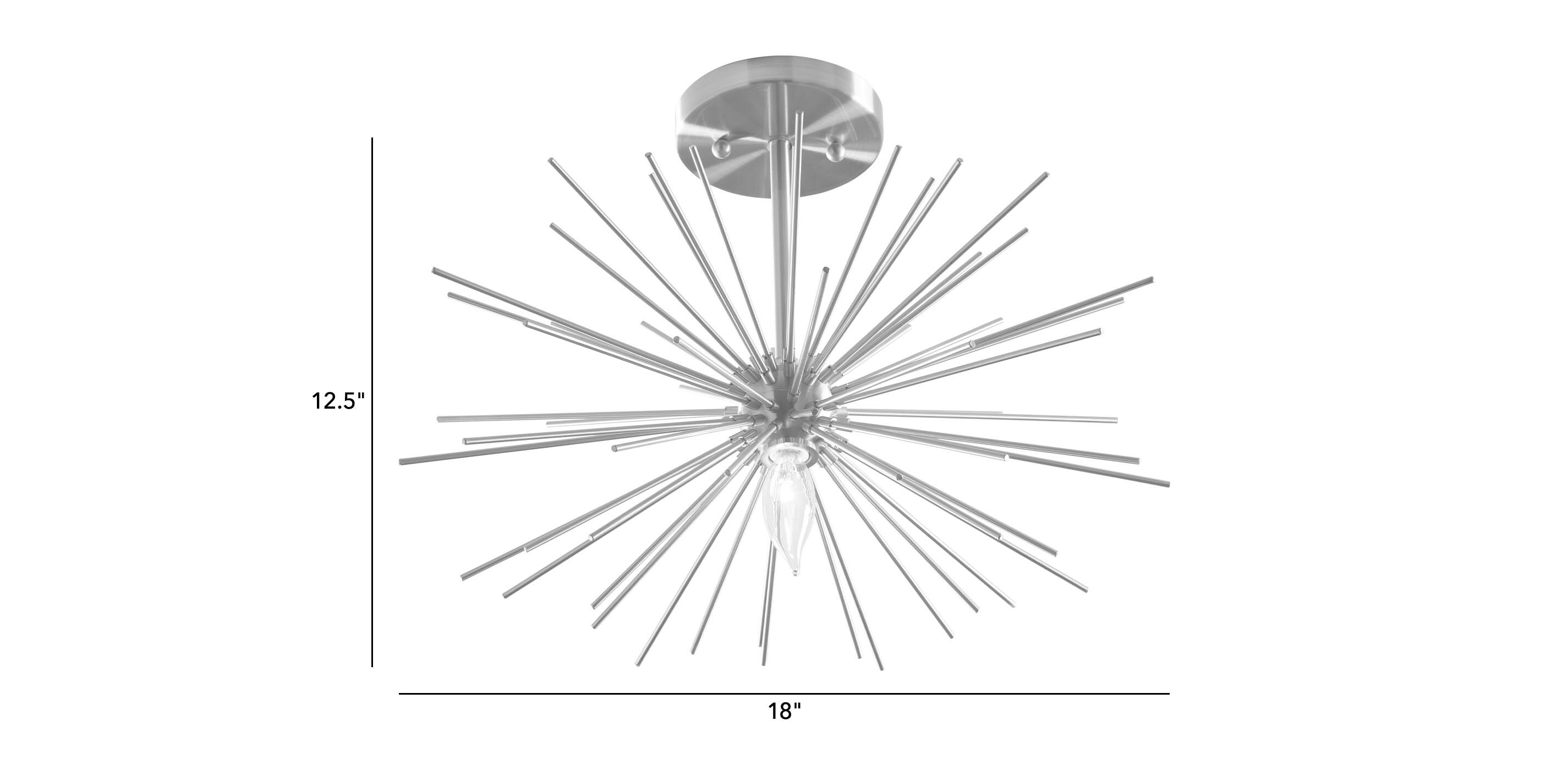 Starburst Brass Semi-Flush Ceiling Light_1