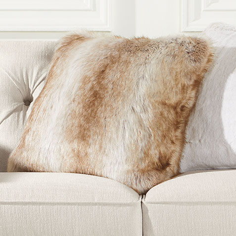 Blonde Fox Faux Fur Pillow Product Tile Hover Image 065584