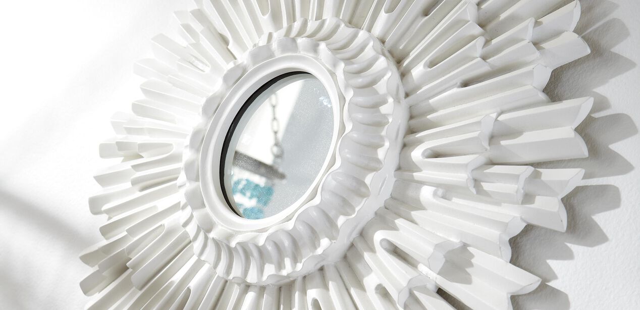 20" White Sunburst Mirror Mirrors Ethan Allen