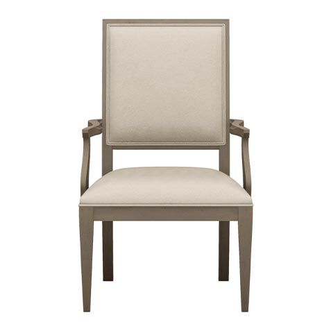 Hayden Leather Dining Armchair: Square Back, Tapered Leg image 727159