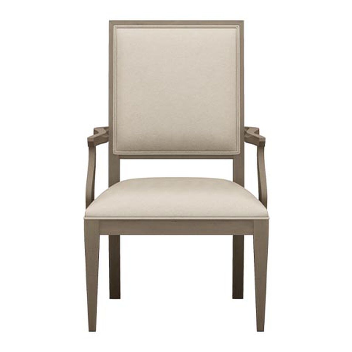 Hayden Leather Dining Armchair: Square Back, Tapered Leg