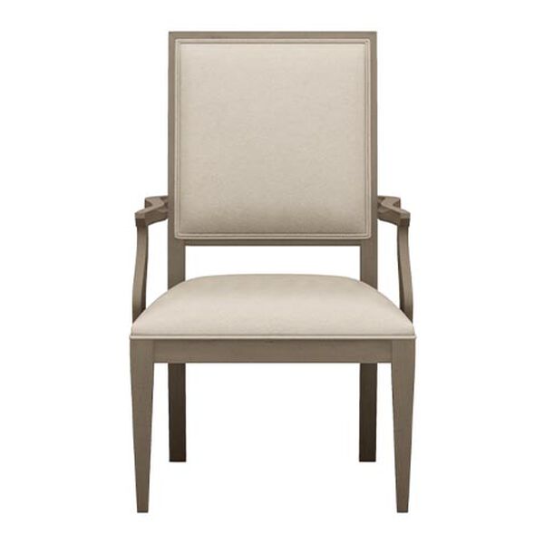 Hayden Leather Dining Armchair: Square Back, Tapered Leg